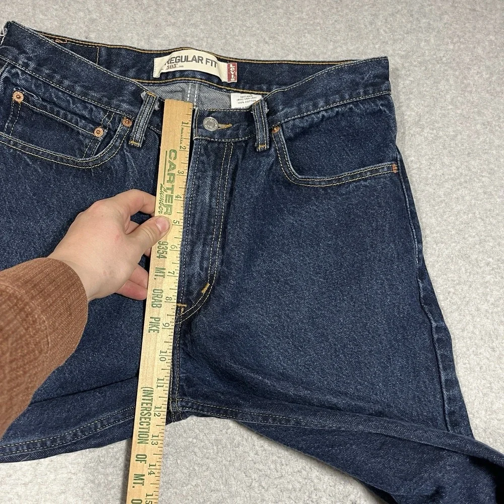Vintage Levis Jeans Mens 34x30 (Fit 32x30) Blue 505 Straight Denim Dark 2004 Zip